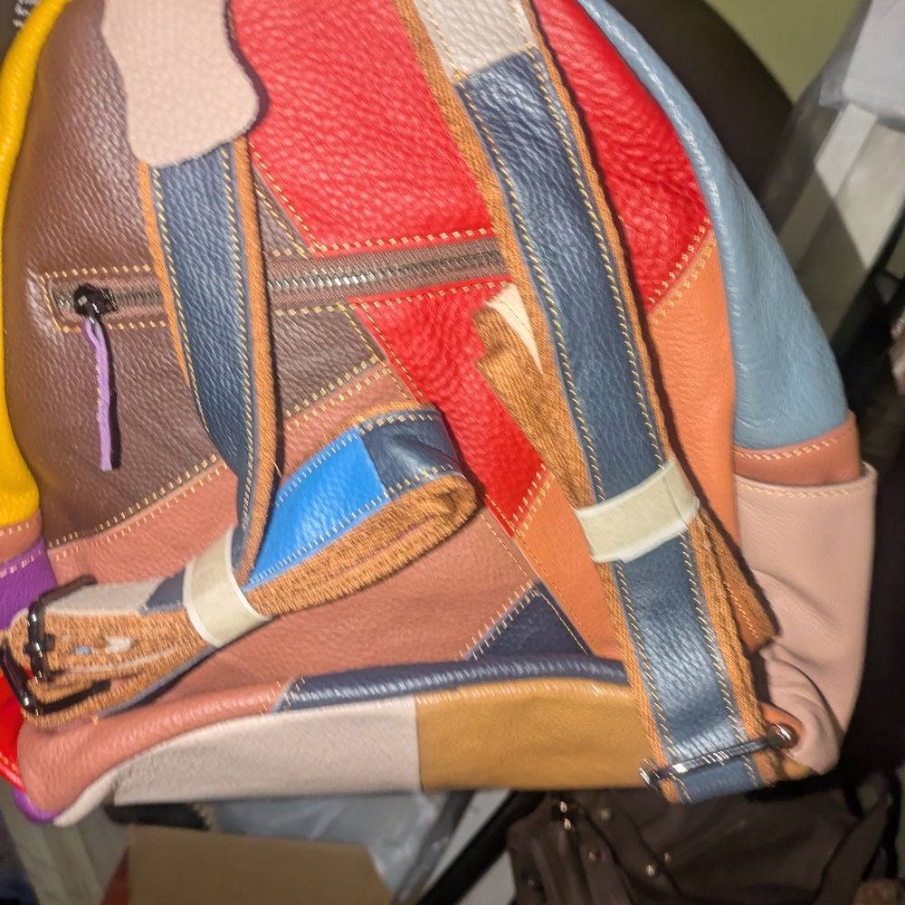 Multicolor Patchwork Backpack - image 3